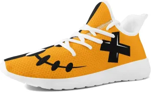 Skull Walking Shoes for Men Mesh Athletic Road Running Shoes Lightweight Breathable Halloween Training Sports Shoes Tennis Walking Sneaker