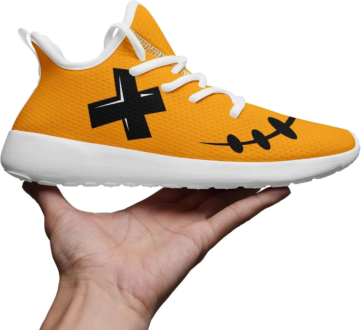Skull Walking Shoes for Men Mesh Athletic Road Running Shoes Lightweight Breathable Halloween Training Sports Shoes Tennis Walking Sneaker