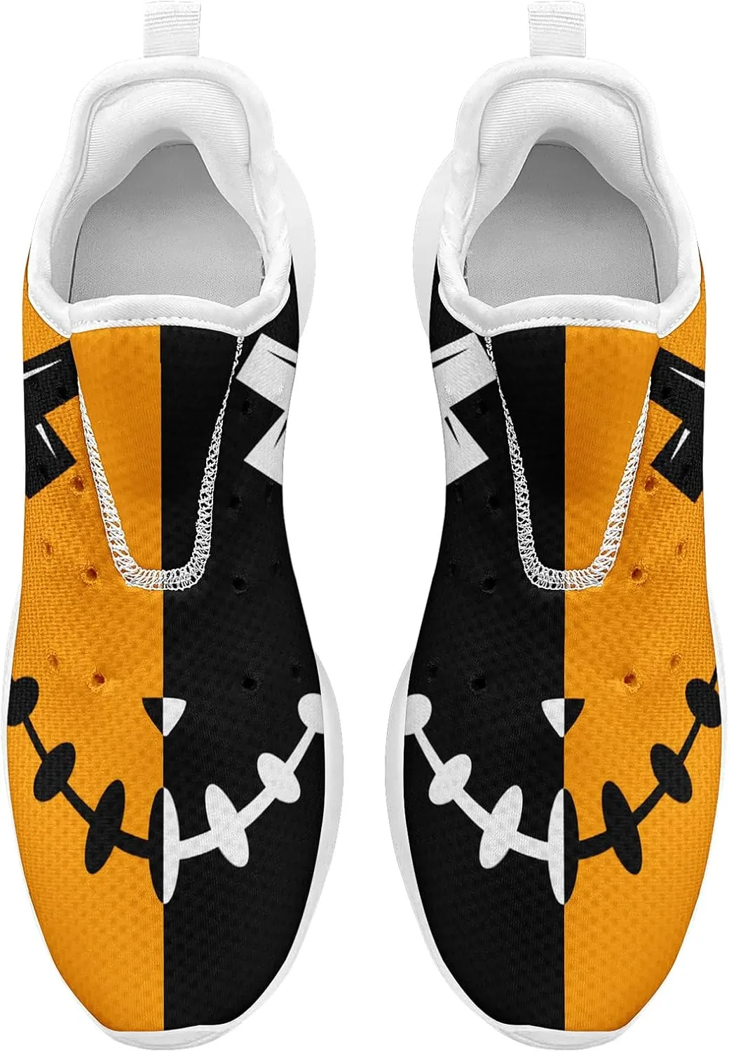 Skull Walking Shoes for Men Mesh Athletic Road Running Shoes Lightweight Breathable Halloween Training Sports Shoes Tennis Walking Sneaker