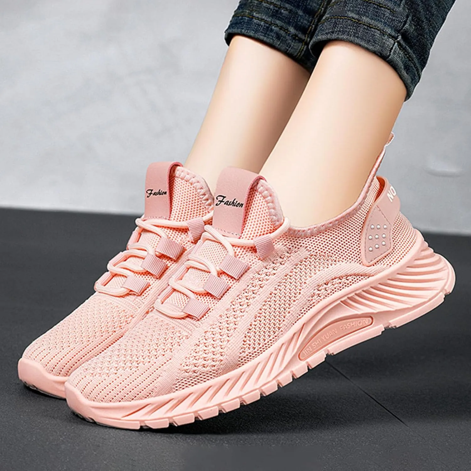 Slip on Sneakers for Women Chunky Fashion Sneakers Platform Lace-Up Comfortable Sneakers Casual Walking Shoes