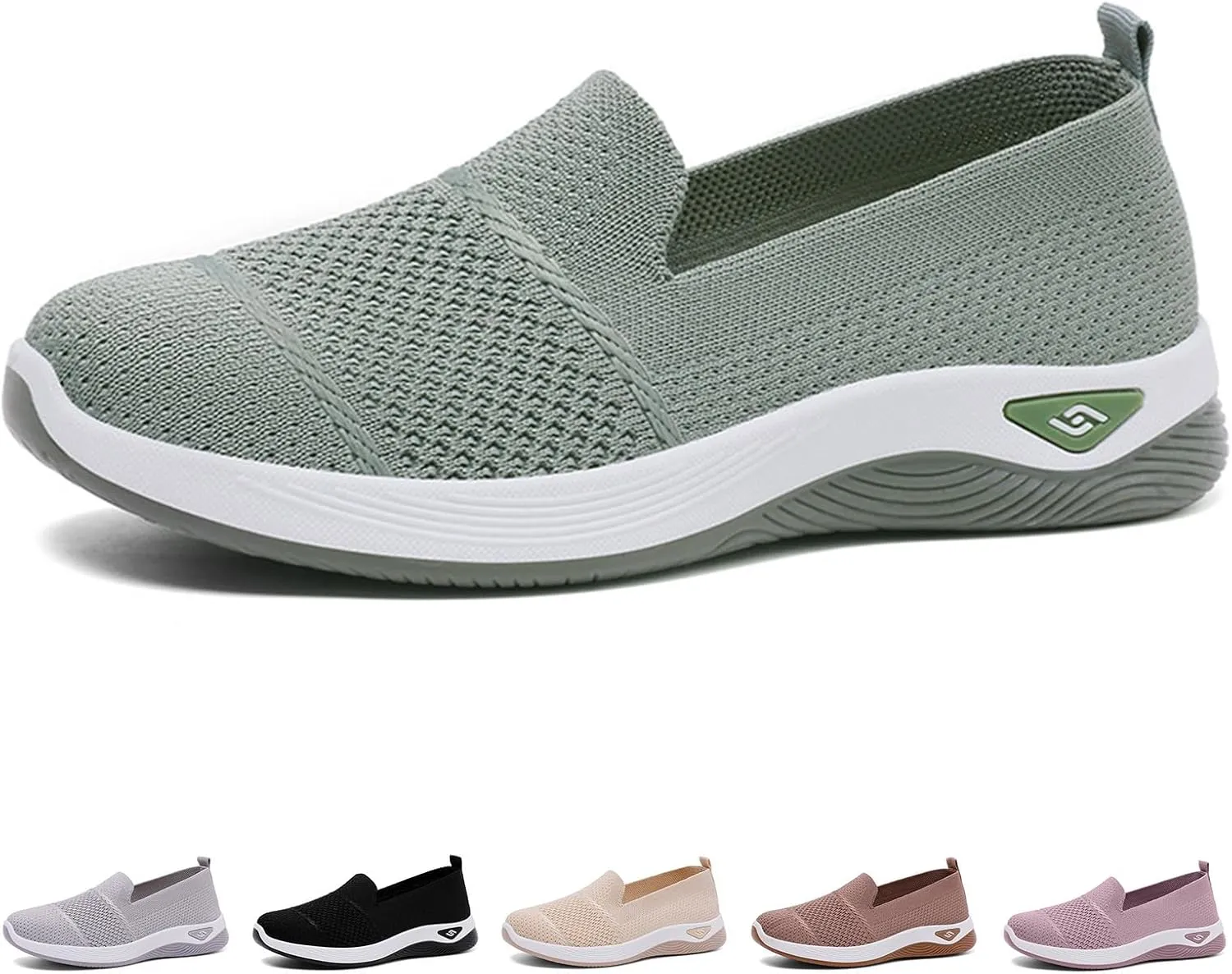 Slip On Walking Shoes for Women Woven Orthopedic Breathable Soft Shoes Casual Soft Sole Walking Shoe Comfort Non Slip Outdoor Sneakers Business Casual Work Flats