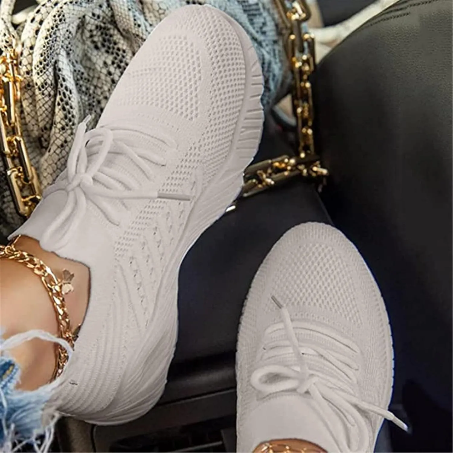 Sneakers For Women Trendy 2025 Slip On Walking Shoes Casual Athletic Gym Comfort Fashion Tennis Running Sneakers 2025
