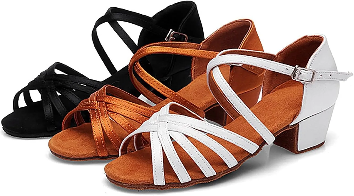 Summer Dress Shoes for Girls Girls Sandals Comfortable Soft Sole Small Thick Heel Children Dance Shoes Fashionable Soft Sole Princess Dance Comfortable Sandal with Adjustable Back Strap