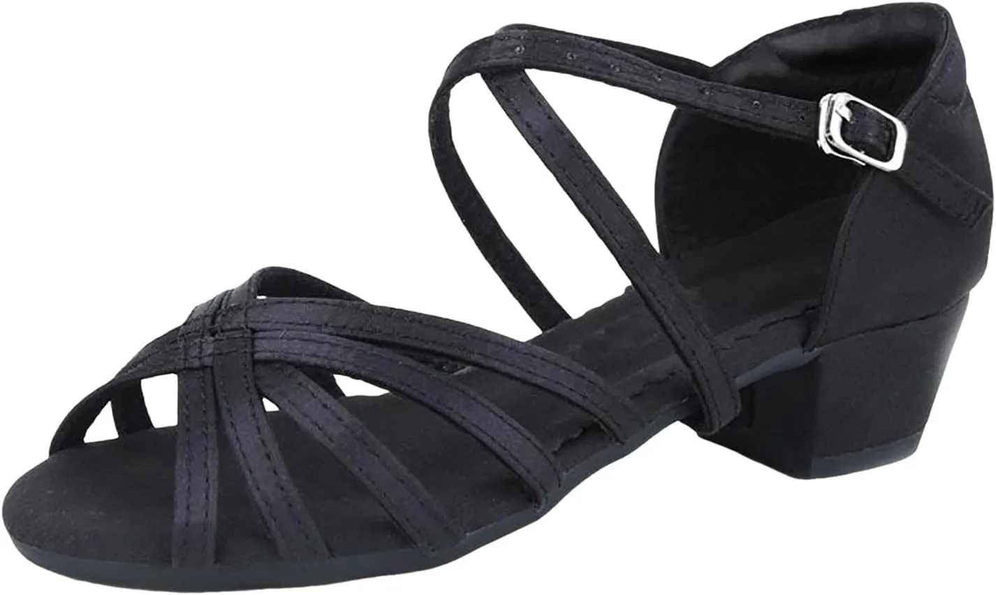 Summer Dress Shoes for Girls Girls Sandals Comfortable Soft Sole Small Thick Heel Children Dance Shoes Fashionable Soft Sole Princess Dance Comfortable Sandal with Adjustable Back Strap