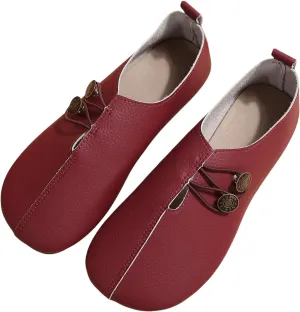 Summer Sandals for Women 2025 Soft Soled Round Toe Flats Dress Flat Dressy Ballet Low Wedge Ladies Fashion Trendy Solid Color Leather Buckle 2025