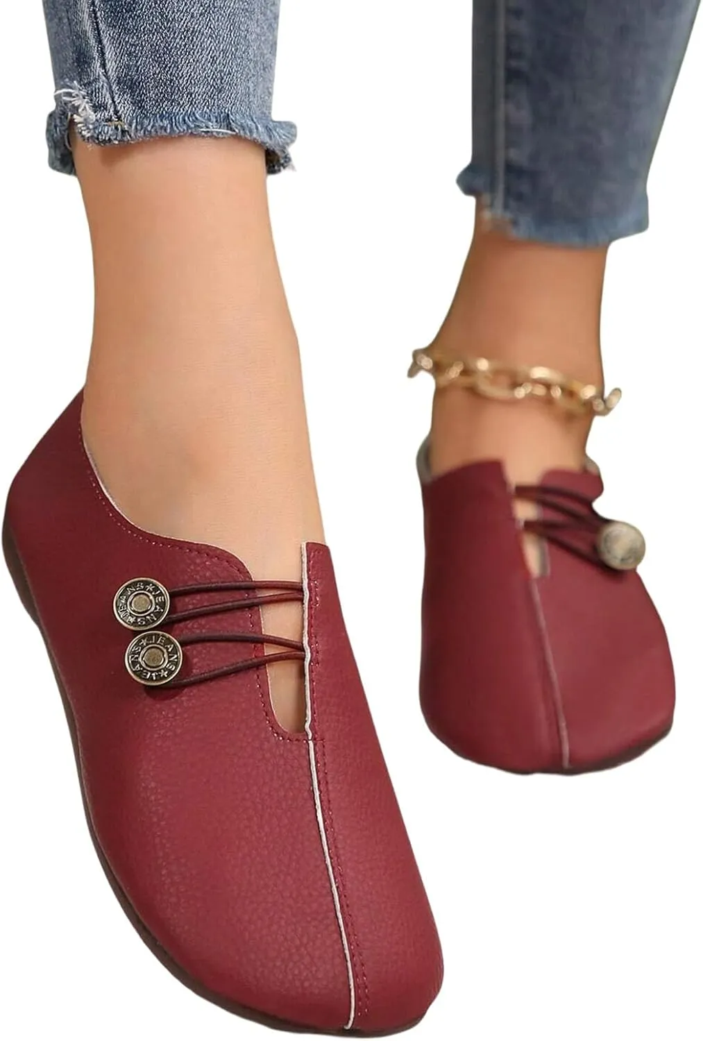 Summer Sandals for Women 2025 Soft Soled Round Toe Flats Dress Flat Dressy Ballet Low Wedge Ladies Fashion Trendy Solid Color Leather Buckle 2025