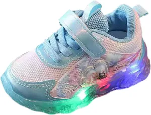 Toddler Girl Sneakers Toddler Kids Baby Led Light Sneaker Outdoor Mesh Breathable Casual Sport Shoes Baby Sneakers