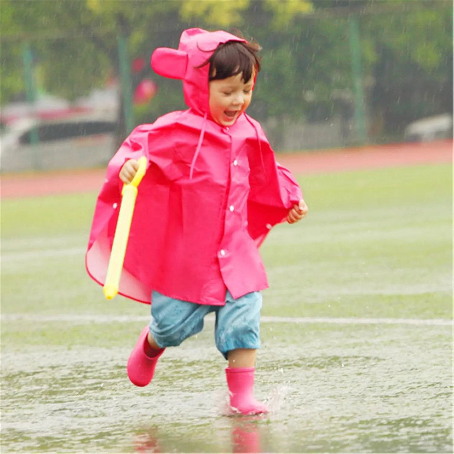 Toddler Rain Boots Easy On Mud Boots Kids Rubber Boots Lightweight Short Rain Boots Boys Waterproof Ankle Boots