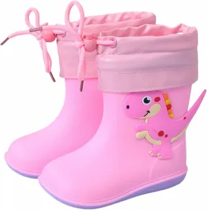 Toddler Rain Boots Waterproof Rubber Boots Kids Dinosaur Rain Boots for Girls Boys,Unisex-Child Outdoor Rain Boots
