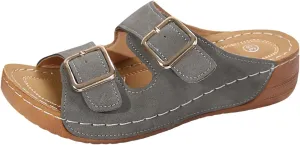 Travel Orthopedic Sandals for Women Comfortable Beach Walking Shoes with Arch Support Summer 2025 Comfortable Dressy Casual Wedge Slippers Non Slip & Lightweight with Comfort Cushion Sole
