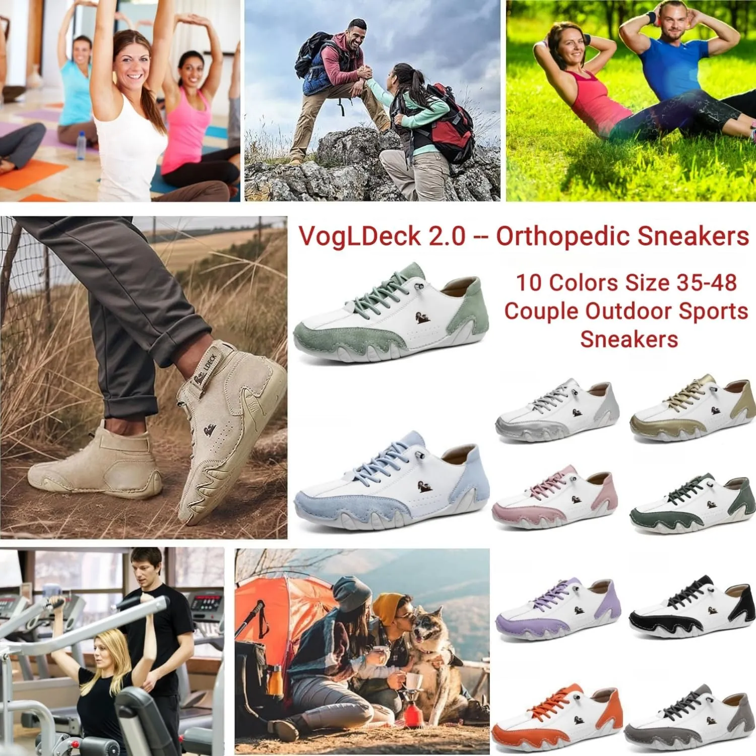 Vogany Shoes Orthopedic Sneakers for Women and Men, Vogldeck 2.0 - Waterproof and Breathable Orthopedic Shoes Outdoor Hiking