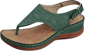 Wedge Sandals for Women 2025 Wide Width Orthopedic Flip Flops with Arch Support Summer Slip On Walking Shoes Adjustable Buckle Platform Flip Flops