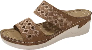 Women Wedge Sandals Comfortable Walking Casual Slip on Summer Shoes Womens Comfort Lightweight Platform Sandals