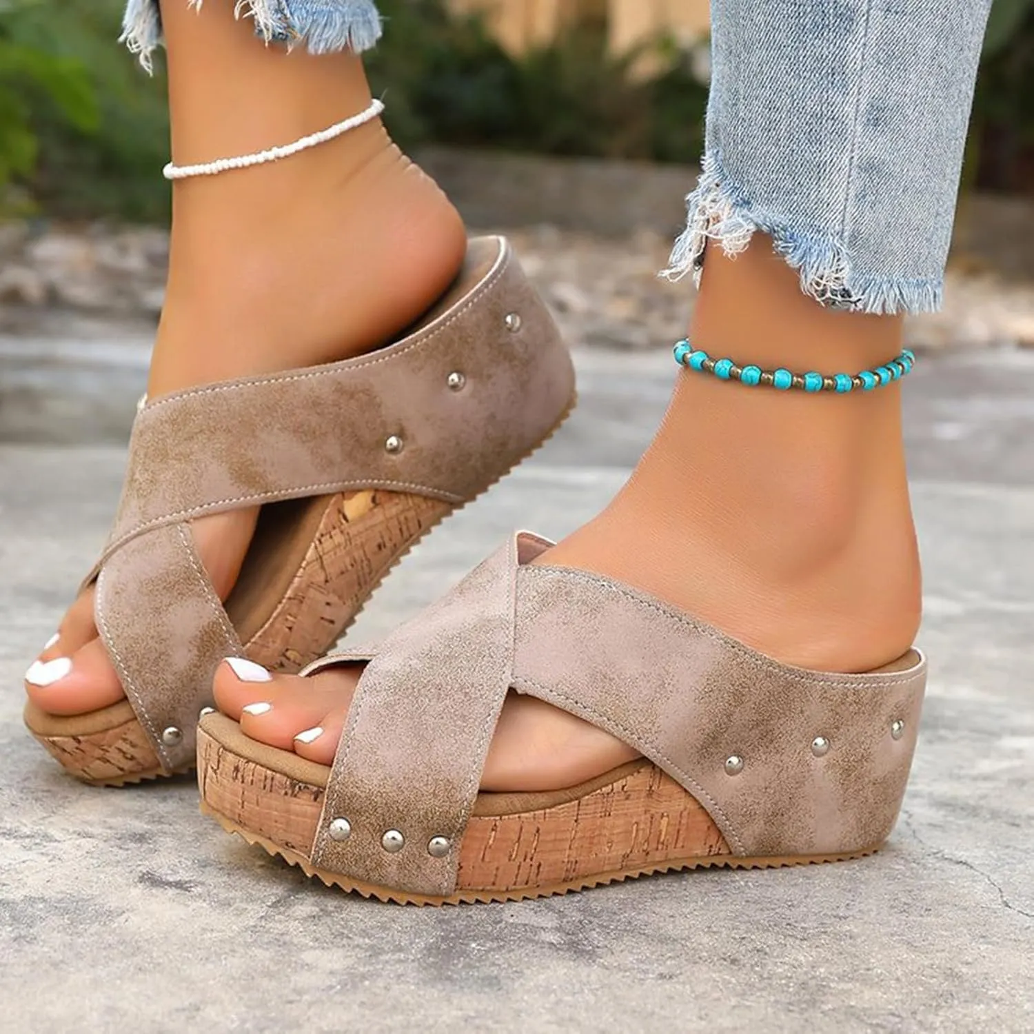 Women Width Wedge Sandals 2025 Spring Summer Corkys Shoes Casual Dressy Platform Styles for Wide Feet Women