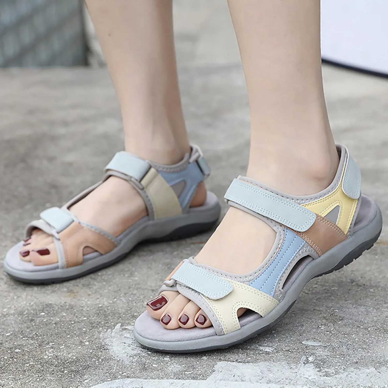 Womens Adjustable Flip Flops Arch Support Yoga Mat Cushion Summer Beach Walking Sandals Non Slip Casual Sport Water Friendly Shoes Orthopedic Shoes for Women