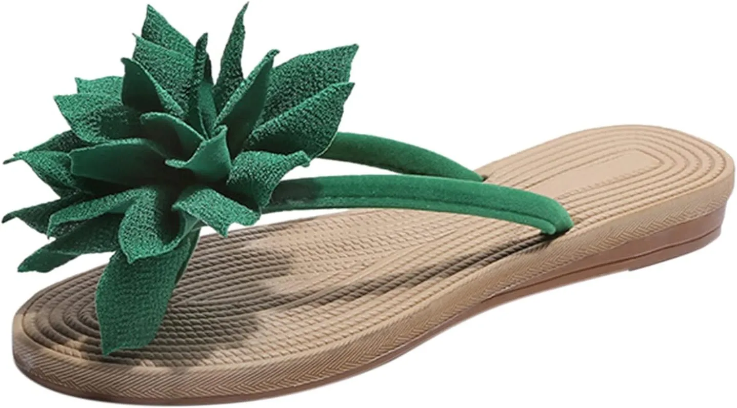 Womens Comfortable Flat Sandals Summer Slides Leather Slip On Open Toe Dressy Beach Adjustable Buckle Memory Foam Arch Support