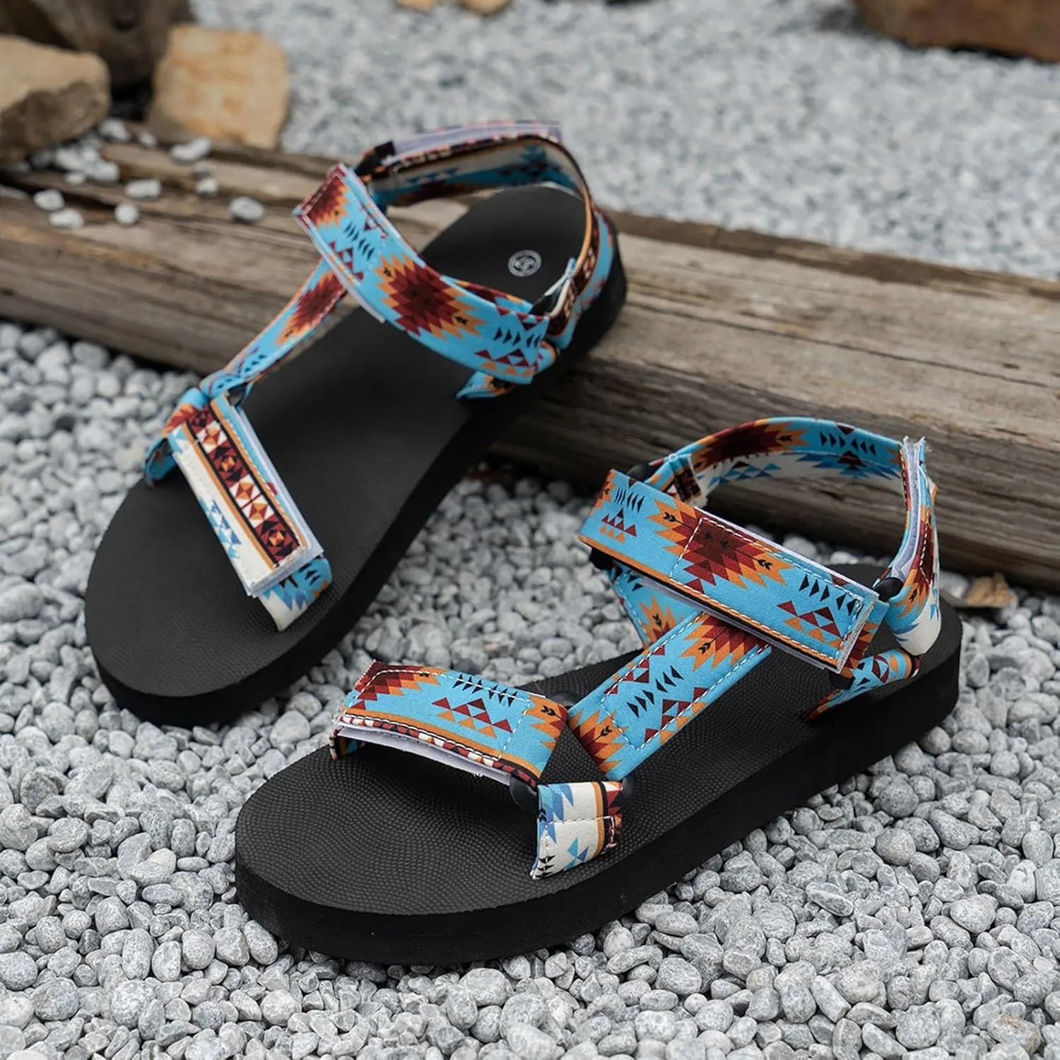 Womens Espadrille Outdoor Sandals Non Slip Hiking Sandals with Adjustable Ankle Strap Arch Support Beach Vacation Camping Slip on Barefoot Sports Shoes Summer Bohemian Orthotic Athletic Sandal