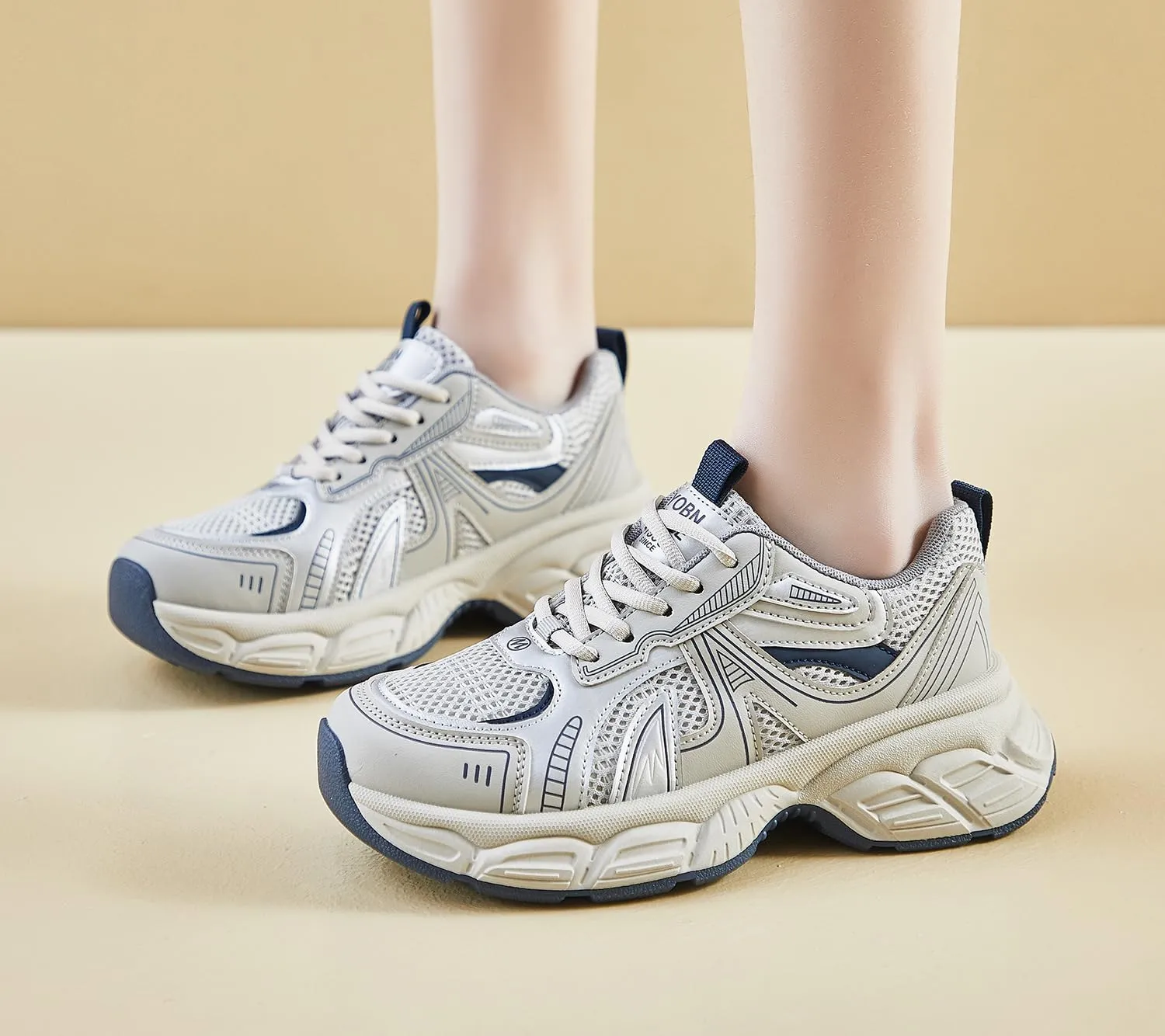 Women's Fashion Platform Sneakers Y2K Comfort Lightweight Breathable Walking Shoes Casual Sport Work Workout