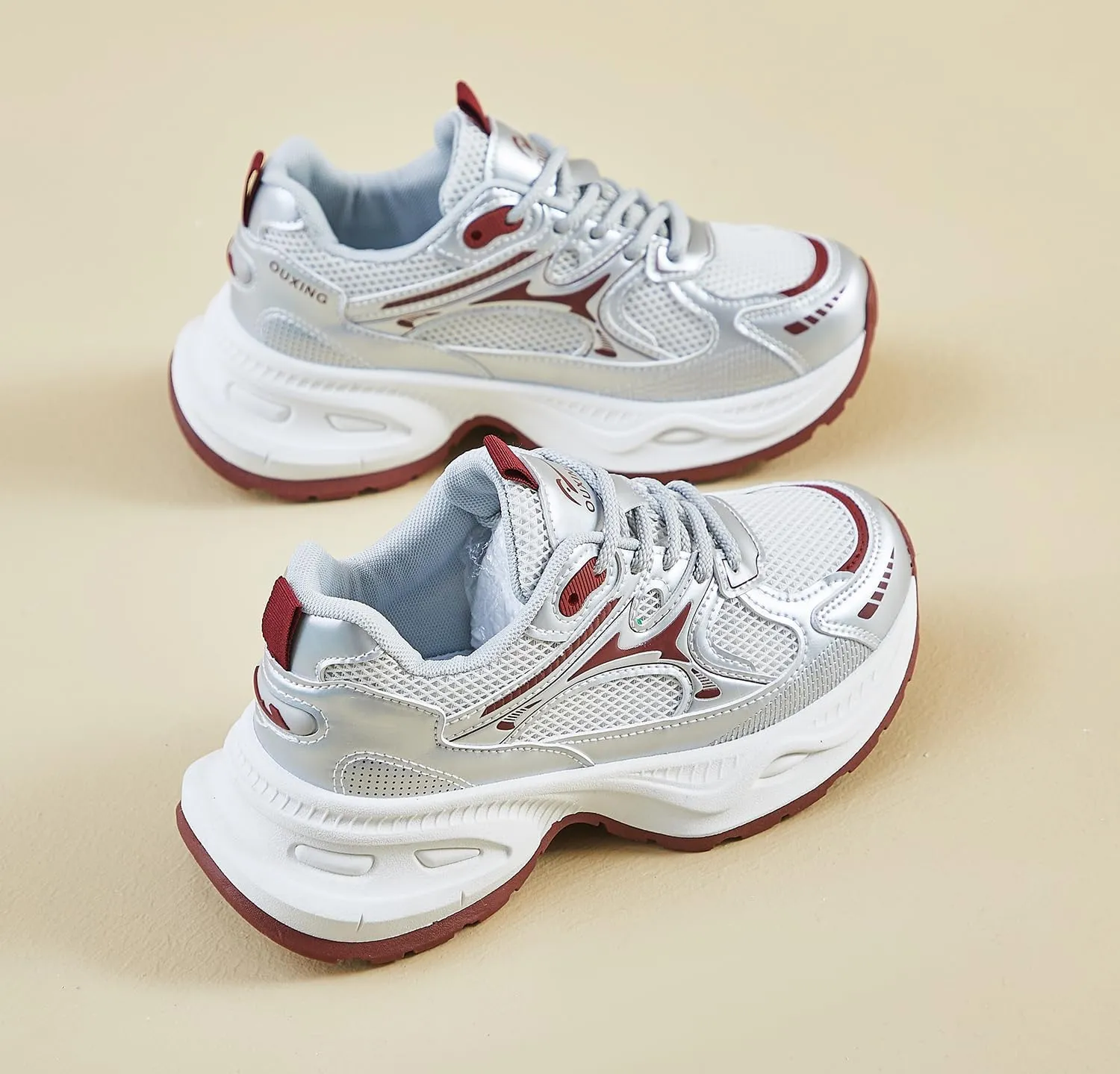 Women's Fashion Platform Sneakers Y2K Comfort Lightweight Breathable Walking Shoes Casual Sport Work Workout