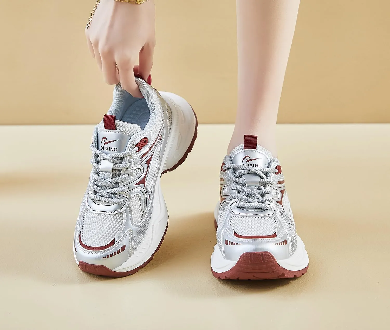 Women's Fashion Platform Sneakers Y2K Comfort Lightweight Breathable Walking Shoes Casual Sport Work Workout