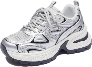 Women's Fashion Platform Sneakers Y2K Comfort Lightweight Breathable Walking Shoes Casual Sport Work Workout