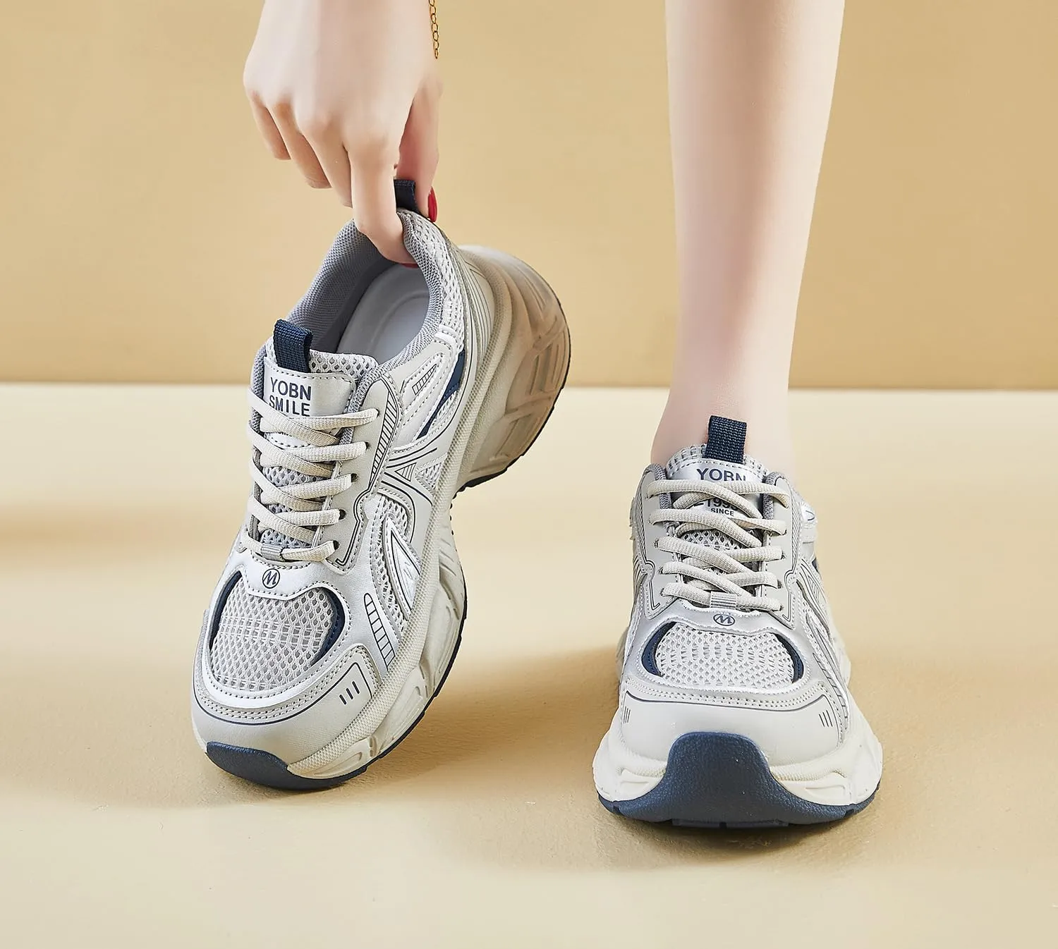 Women's Fashion Platform Sneakers Y2K Comfort Lightweight Breathable Walking Shoes Casual Sport Work Workout