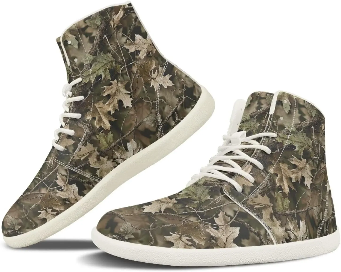 Womens High Top Sneakers Wide Barefoot Shoes for Men Leather Shoes
