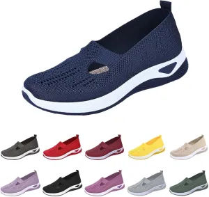 Womens Orthopedic Shoes Breathable Comfortable Arch Support Sneakers Slip On Wide Width Walking Mesh Soft Footwear