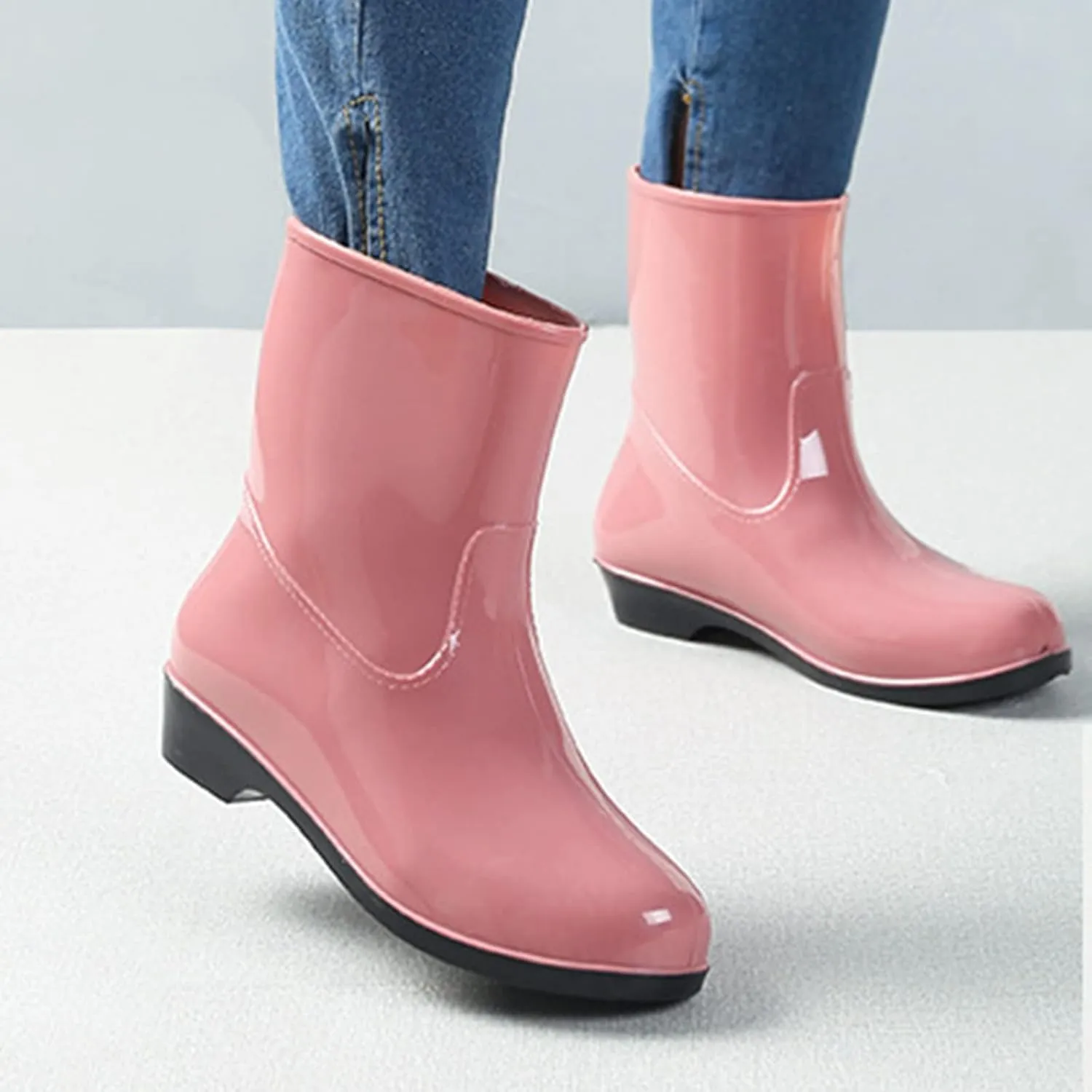 Womens Rain Boots Tall Waterproof Mens Grounded Footwear Booties To Wear with Dresses Work Barefoot Shoes Packable Tall Rain Boots for Women Waterproof Chelsea Boots