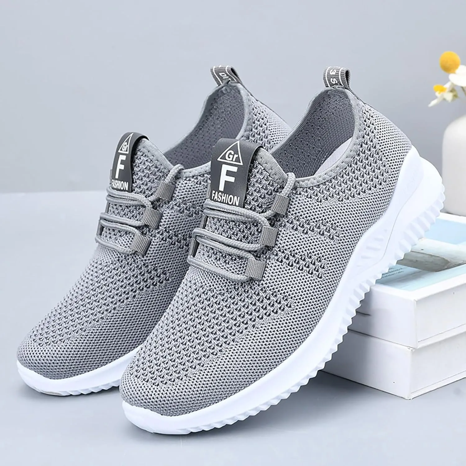 Womens Slip On Walking Shoes Wide Width Breathable Sneakers Air Cushion Road Running Shoe Workout Athletic Lightweight Casual Sport Shoes Ultra Light Tennis Gym Workout Training Shoe