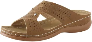 Women's Slippers Sandals for Women 2025 Comfortable Open Toe Shoes Cross Round Head Casual Plus Size High Heel Hollow Wedge Slippers