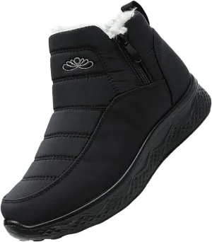 Women's Snow Boots Wide Width Adults Winter Boots Slip On for Womens Shoes Warm Barefoot Shoes Grounded Footwear Hiking Boots for Women Knee High Men's Snow Booties