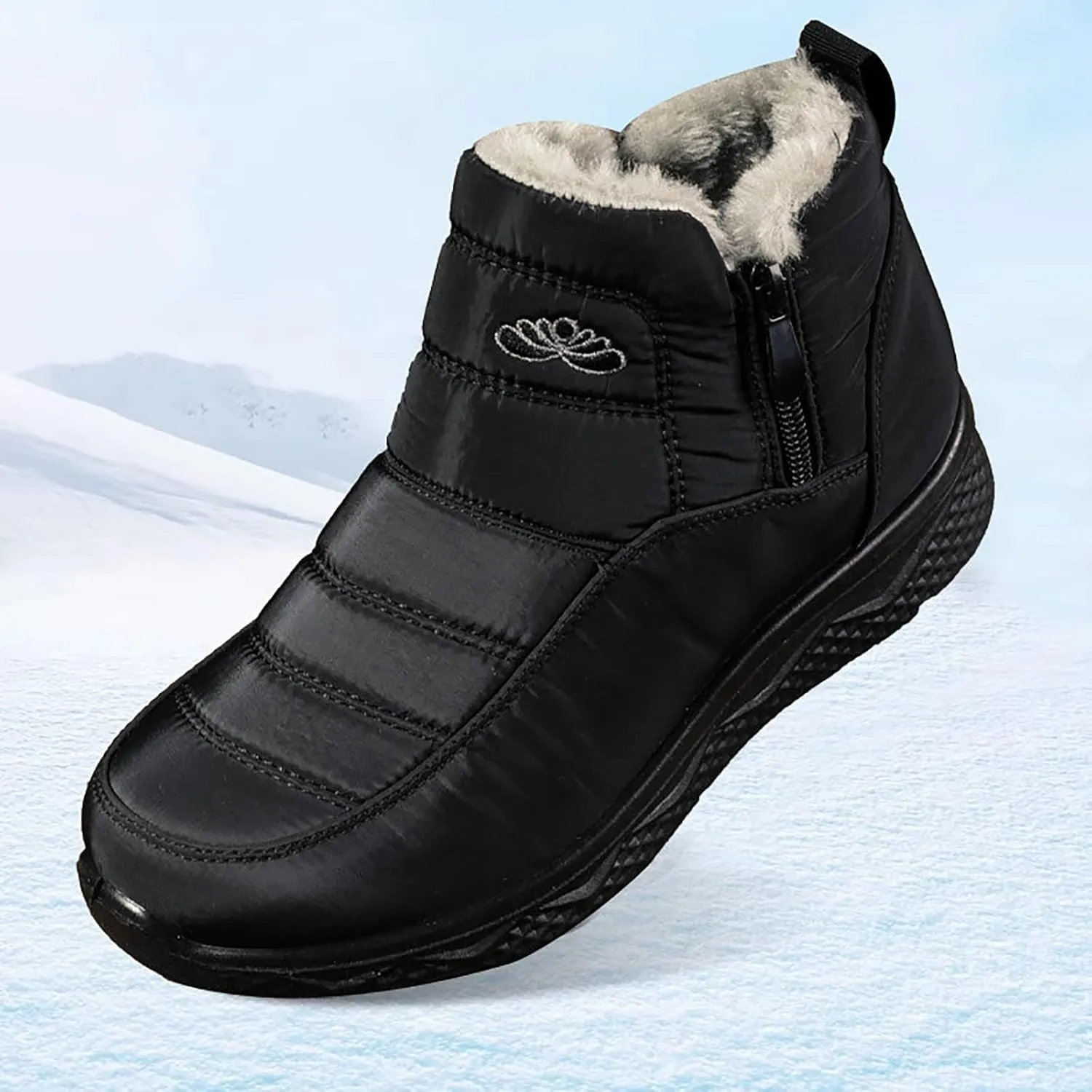 Women's Snow Boots Wide Width Adults Winter Boots Slip On for Womens Shoes Warm Barefoot Shoes Grounded Footwear Hiking Boots for Women Knee High Men's Snow Booties