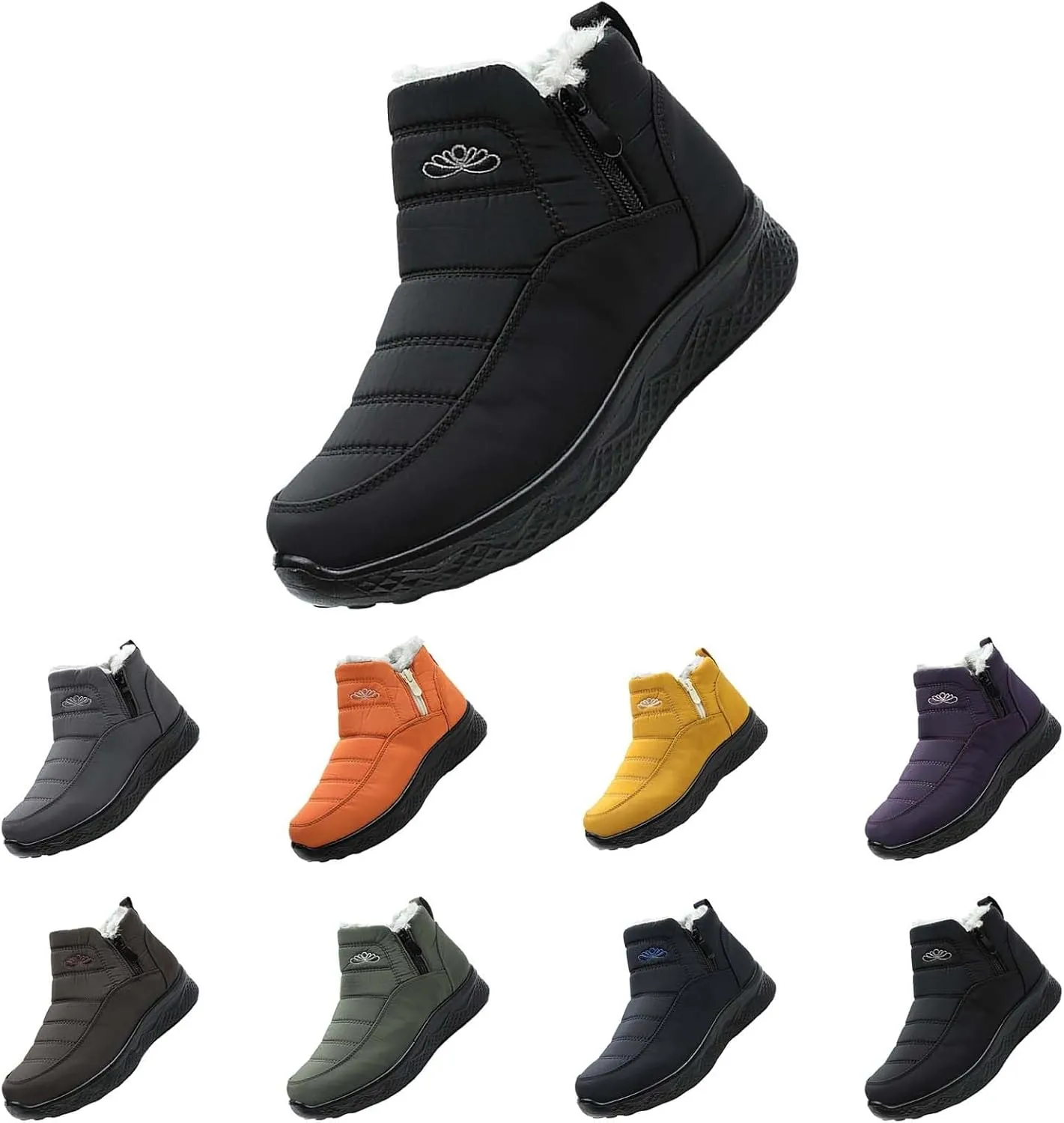 Women's Snow Boots Wide Width Adults Winter Boots Slip On for Womens Shoes Warm Barefoot Shoes Grounded Footwear Hiking Boots for Women Knee High Men's Snow Booties