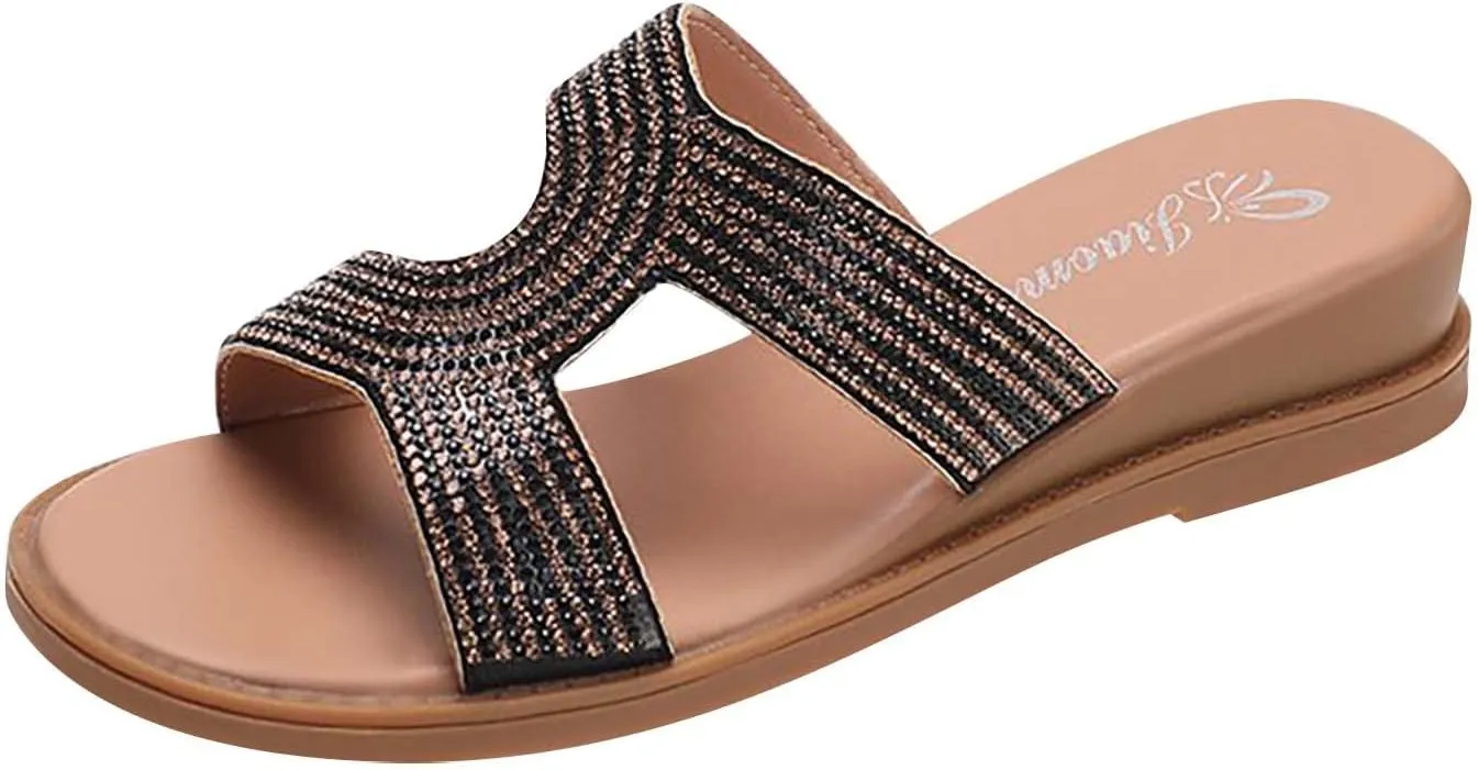 Womens Spring Dressy Slide Sandals Memory Foam Breathable Comfortable Summer Beach Fashion Lightweight Casual Outdoor Flip Flops With Arch Support Orthopedic Shoes for Women