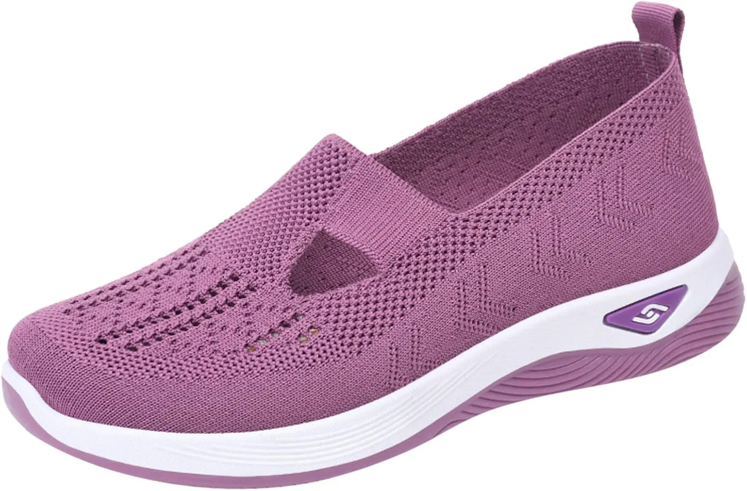 Women's Woven Orthopedic Breathable Soft Shoes Go Walking Slip on Foam Shoes Hands Free Slip in Sneakers Arch Support Shoes