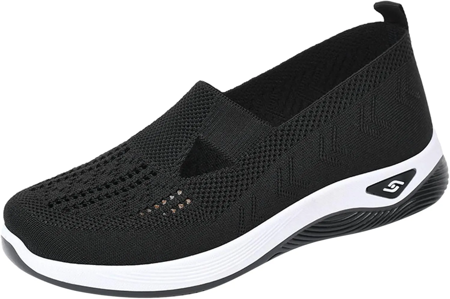Women's Woven Orthopedic Breathable Soft Shoes Go Walking Slip on Foam Shoes Hands Free Slip in Sneakers Arch Support Shoes