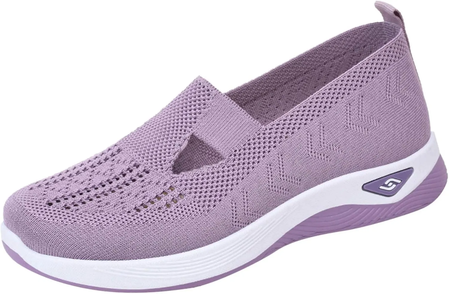 Women's Woven Orthopedic Breathable Soft Shoes Go Walking Slip on Foam Shoes Hands Free Slip in Sneakers Arch Support Shoes