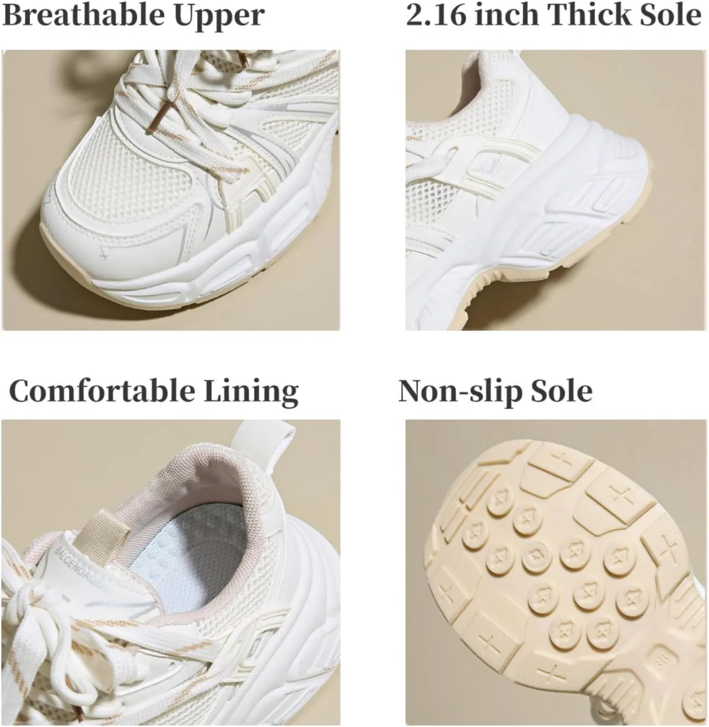 Women's Y2K Fashion Platform Sneakers 2.16" Inch Thick Sole Retro Lightweight Breathable Walking Shoes Casual Sport Workout