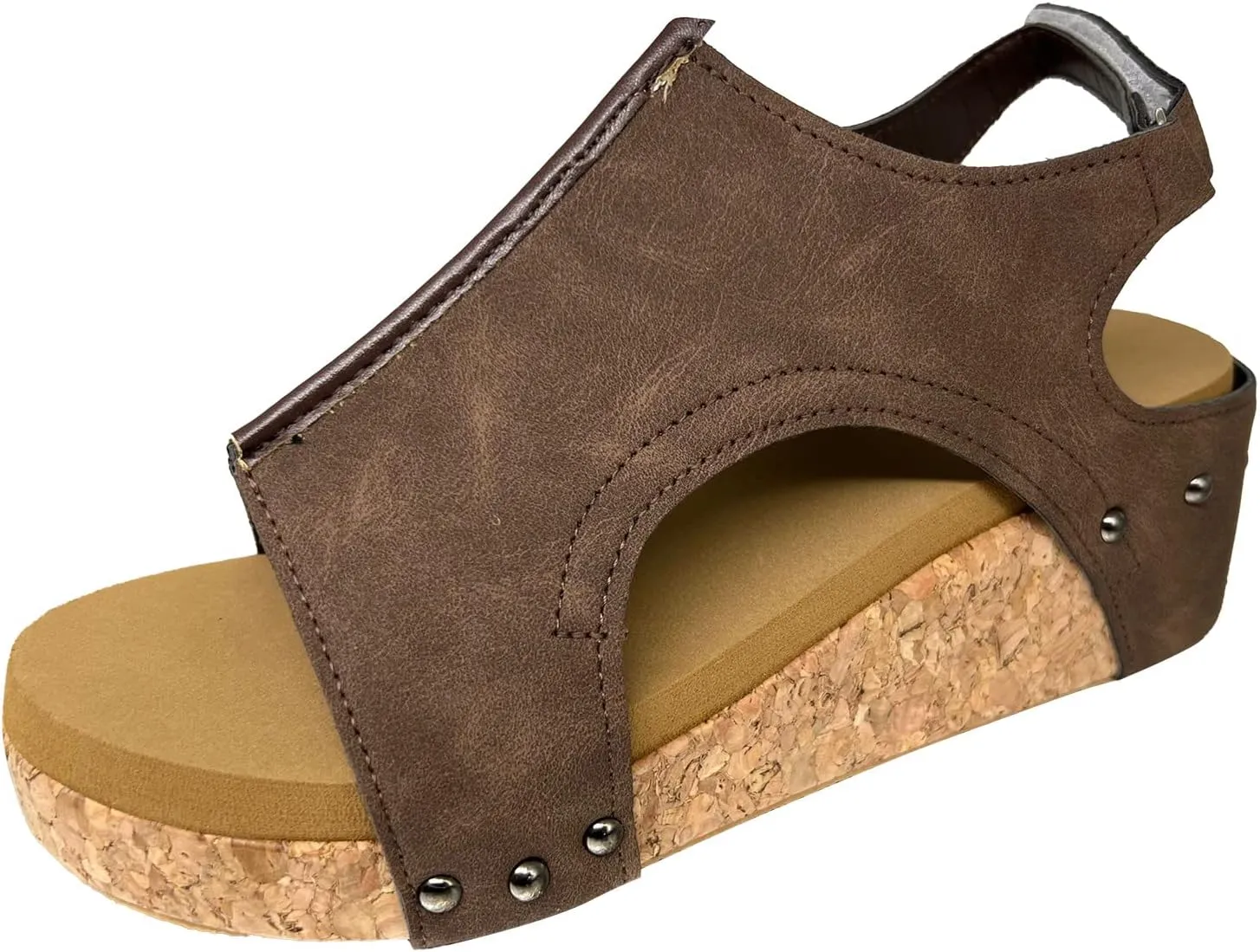 Womenyiaor Wedge Sandals for Women 2025, Women's Platform Wedge Sandals Comfortable Open Toe Buckle Ankle Strap Espadrilles Wedges Cork Casual & Dressy Summer Shoes