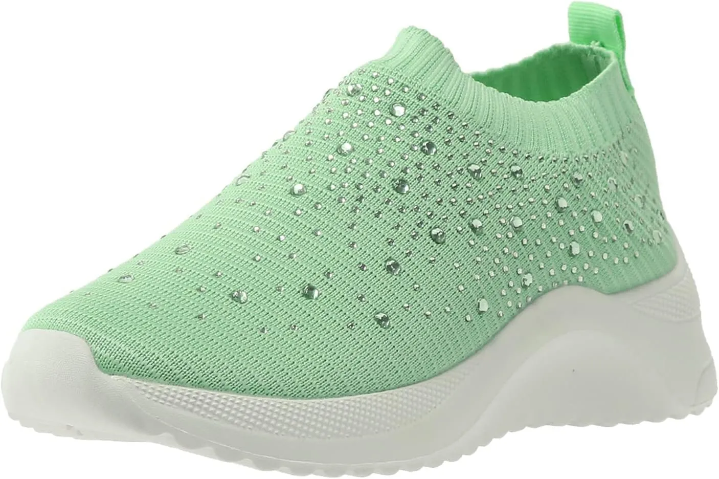 ZBYY Women's Slip On Walking Shoes Rhinestone Lightweight Non Slip Tennis Running Shoes Breathable Sneakers for Workout Gym