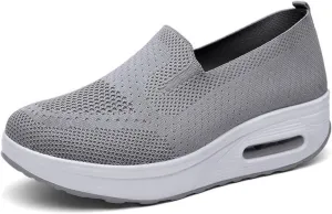 ZWRXW Diabetic Walking Shoes for Women Slip On Walking Running Shoes Slip-On Orthopedic Shoe with Arch Support Knit Upper Lightweight Sneaker for Swollen Feet Neuropathy,Plantar Fasciitis